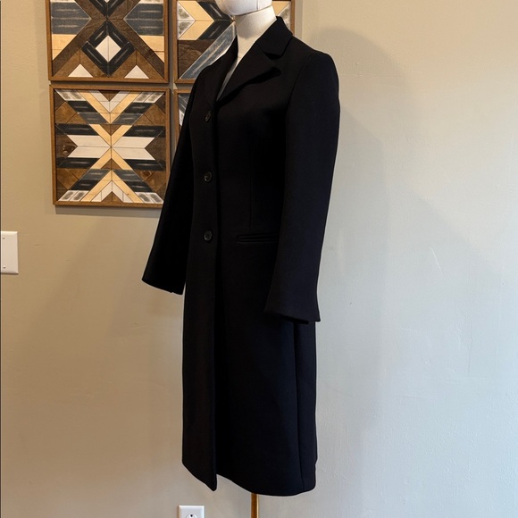 COS Black Long Wool Blend Button Front Dress Coat size 2 - Picture 3 of 13